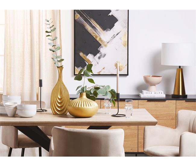 Beliani Jarrón decorativo CERCEI Dourado