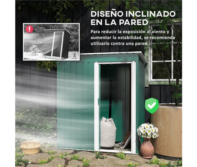 Abrigo de Exterior Aço e PP Outsunny Verde