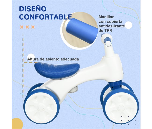 Bicicleta sem Pedais PP, TPR e Metal AIYAPLAY Azul