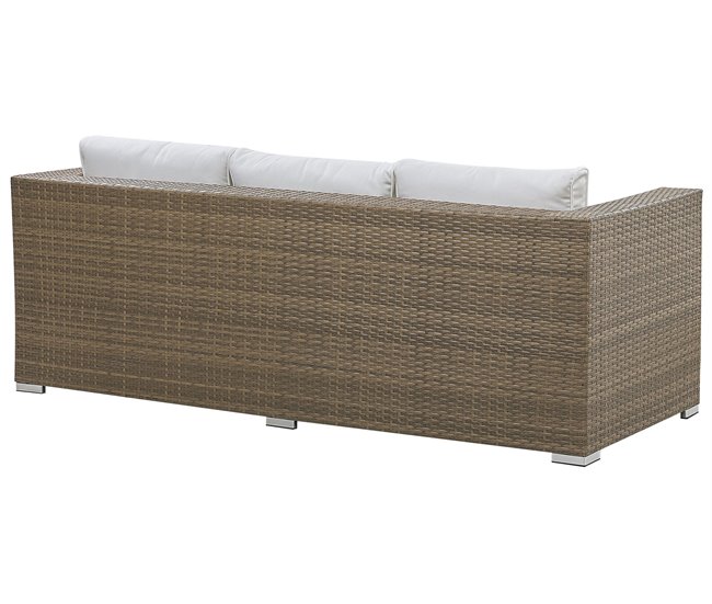 Beliani Conjunto lounge Ratan sintético BELLUNO Branco