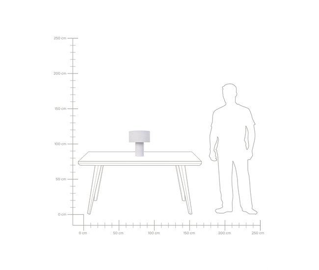Beliani Candeeiro de mesa MALIPS Cinza Claro