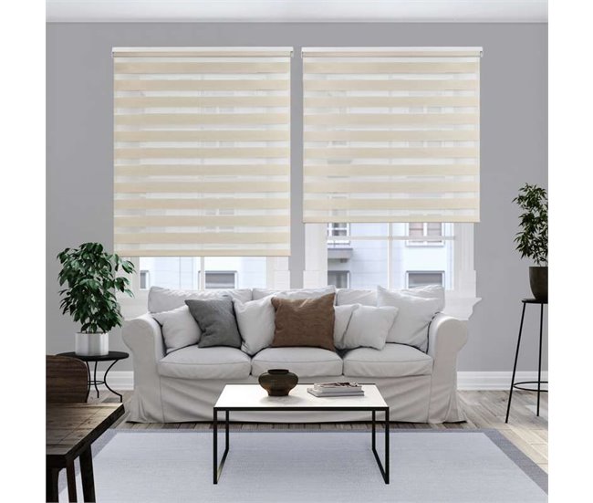 Estores Noite e Dia, estore de rolo duplo tecido Cru