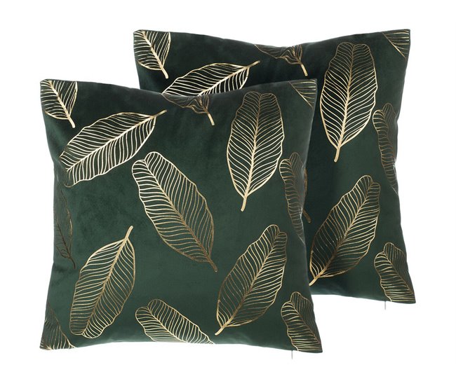 Beliani Almofada decorativa FREESIA 45x45 Azul/ Verde