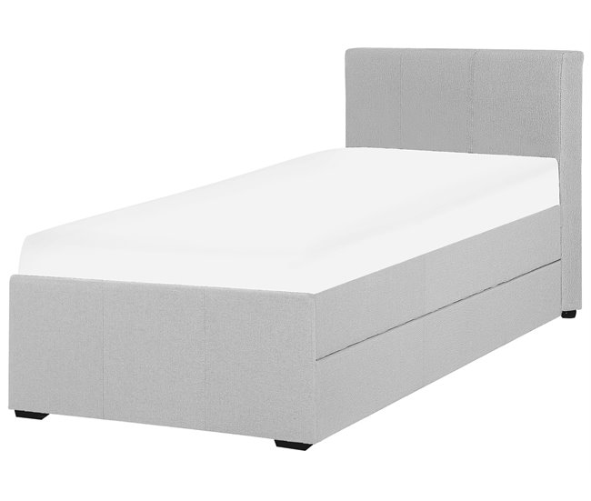 Beliani Cama com estrado Poliéster MARMANDE 96x214 Azul Marino