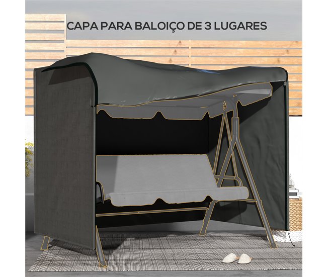 Capa para Móveis de Jardim Tecido Oxford Outsunny Cinza