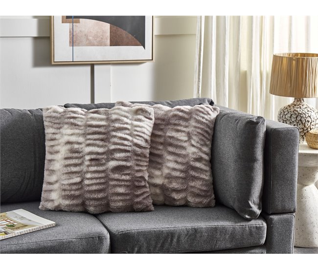 Beliani Almofada decorativa MACODES 45x45 Cinza