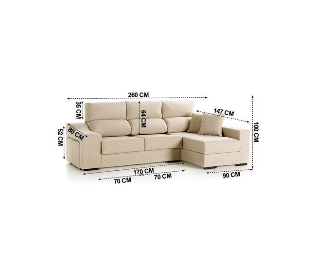 Chaise longue LUCIA 5 Bege