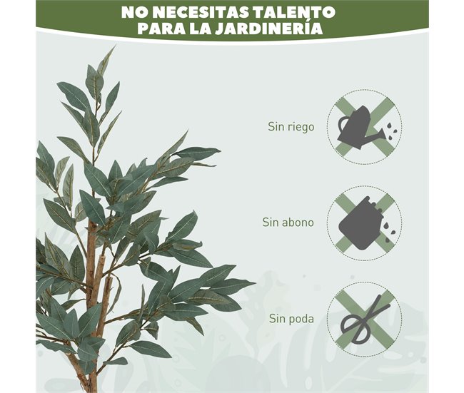 Planta Artificial Seda HOMCOM, casa - decoração Verde