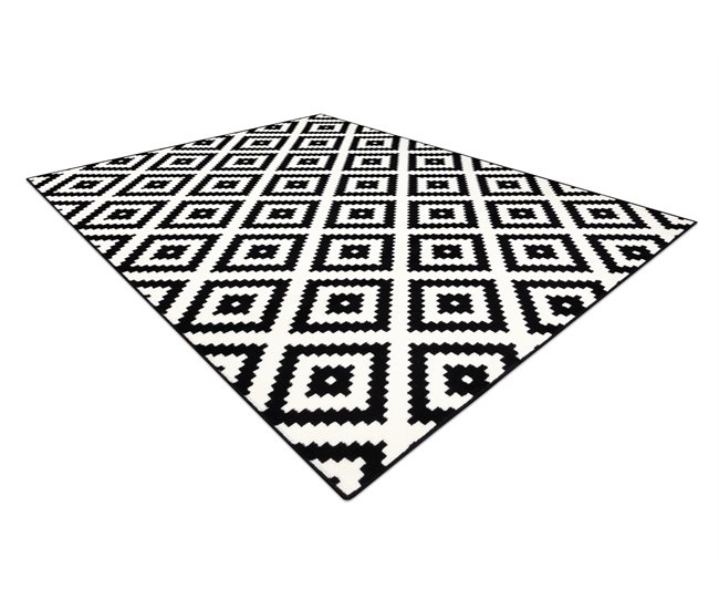 BCF Rug Morad RUTA diamantes geométrico 160x220 Preto