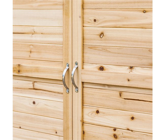 Armário de Armazenamento Madeira de Abeto Outsunny Cru