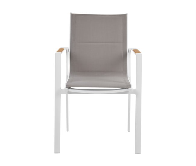 Beliani Conjunto de refeição MALETTO/BUSSETO Branco/cinza