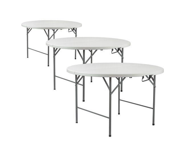 Pack 3 mesas dobráveis ??redondas thinia home 150x150