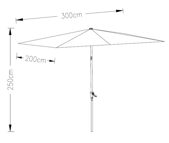 Guarda-sol ENARA 250x200x300cm cor bege Bege