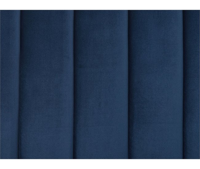 Beliani Cama com estrado Veludo MARVILLE 198x225 Azul Marino