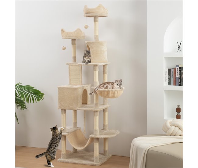 Arranhador para Gatos Aglomerado e Sisal PawHut Bege