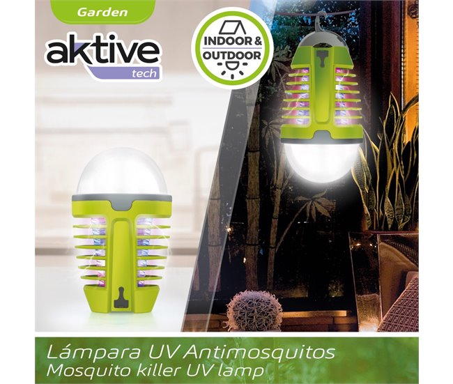Lâmpada UV Mosquito Killer com Luz Noturna LED Aktive Verde