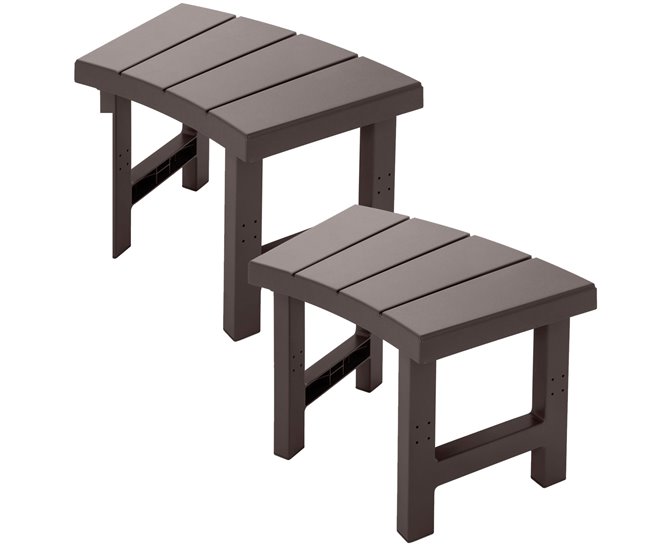 INTEX Pacote de 2 bancos médios para spa circular para 4 pessoas Castanho