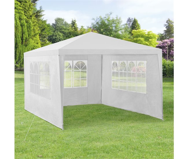 Tenda Pavilhão de jardim Wedau metal 400x300 Azul