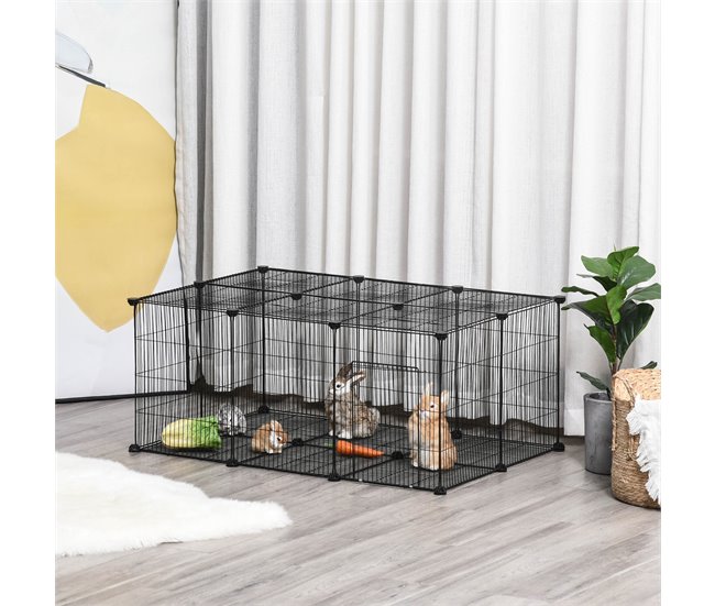 Recinto para Animais Metal, PP PawHut Preto