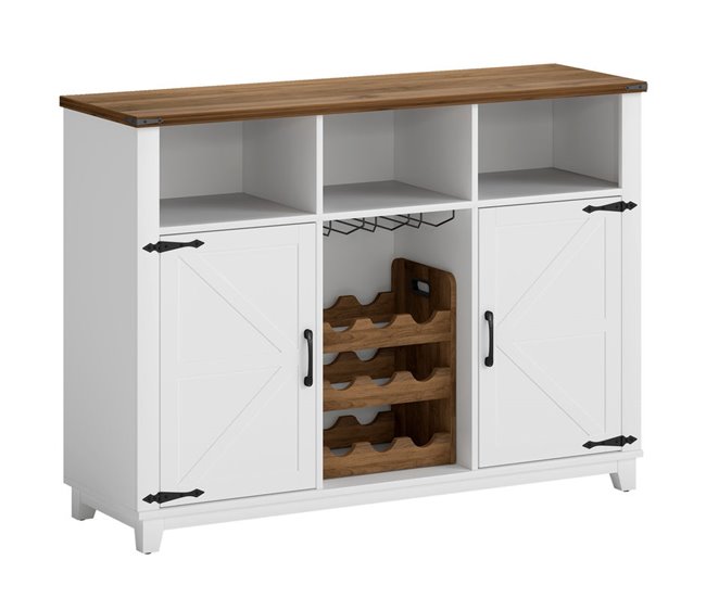 Aparador de Cozinha Melamina de Madeira, MDF HOMCOM Branco