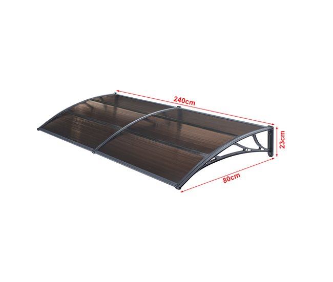Toldo exterior Mellerud  para portas com proteção  policarbonato 240x80 Castanho