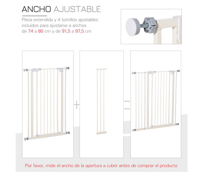 Barreira de Segurança Metal e Plástico PawHut Branco