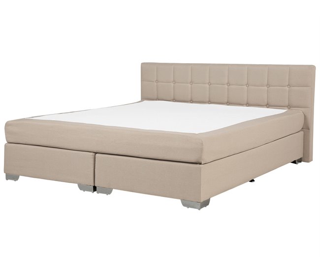Beliani Cama continental Poliéster ADMIRAL 190x215 Areia