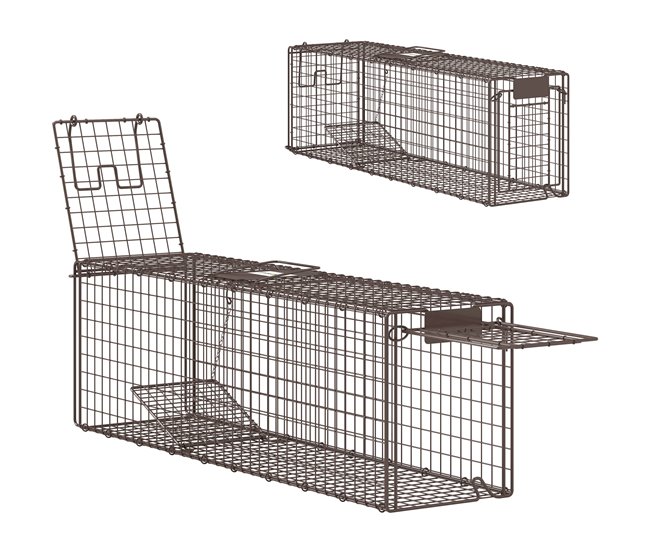Armadilha para Animais Vivos Aço Outsunny Castanho