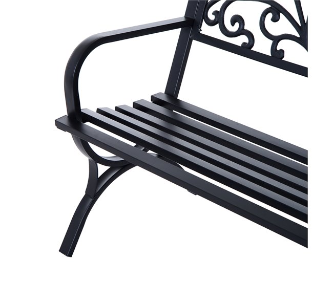 Banco de Jardim Ferro Outsunny 127x60 Preto
