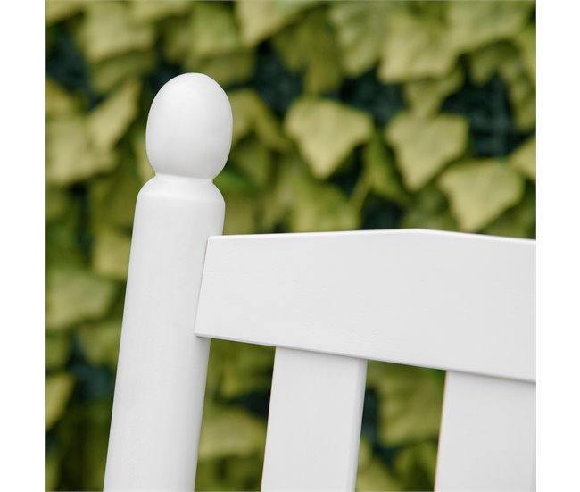 Banco Baloiço Jardim madeira de Álamo Outsunny 125x68 Branco