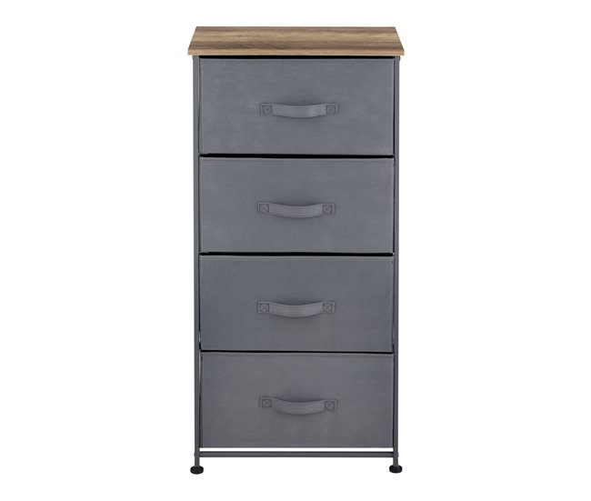 [pro.tec] Cómoda com 4 gavetas Metal e MDF Madeira