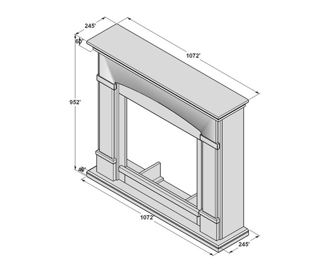 Moldura Para Lareira Em Mdf Gio Cinza