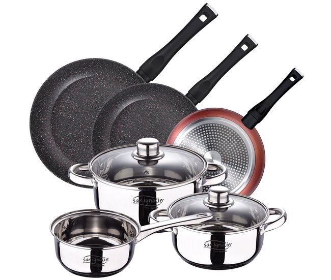 Bateria de cozinha de 5pc + bateria de cozinha Multicor