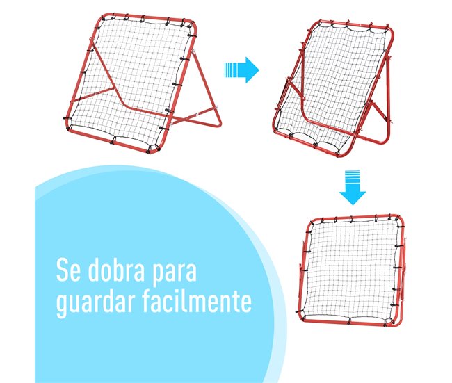 Rede de Rebote Metal, PE HOMCOM Vermelho