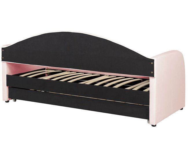 Beliani Cama nido Terciopelo EYBURIE 99x217 Cinza Claro