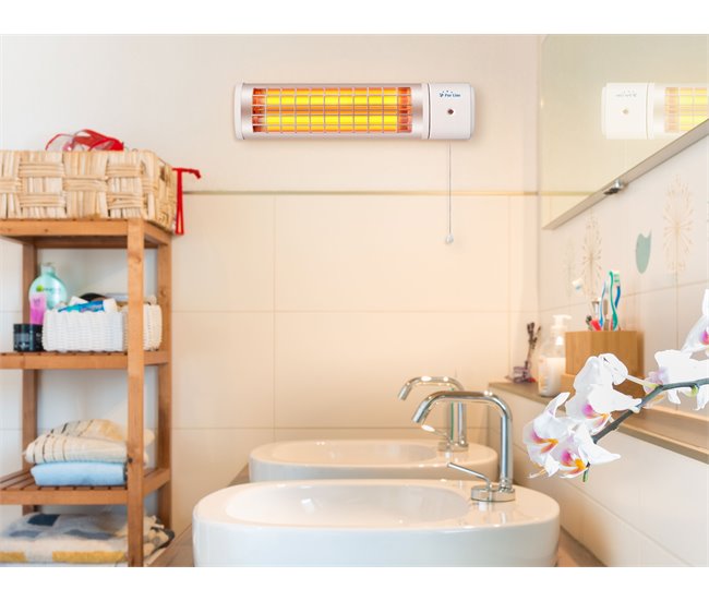 Aquecedor de halogéneo para banho 1200W Branco