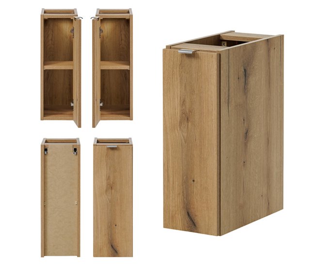 Móvel de casa de banho suspenso Newport com 2 gavetas e 1 porta 80 Carvalho