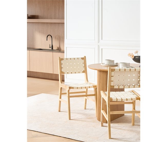 Beliani Silla de comedor HUMBLE Bege