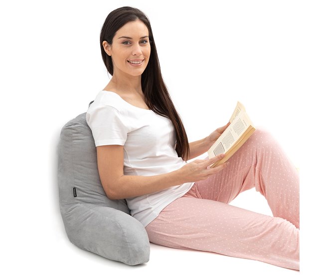 Almofada de Leitura com Apoios para os Braços Cinza