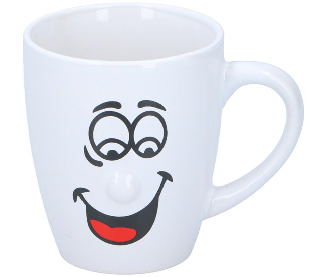 Caneca SONRISAS sortido 300ml material de grés Branco