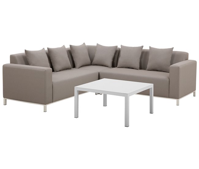 Beliani Conjunto de jardín BELIZE Cinza Escuro
