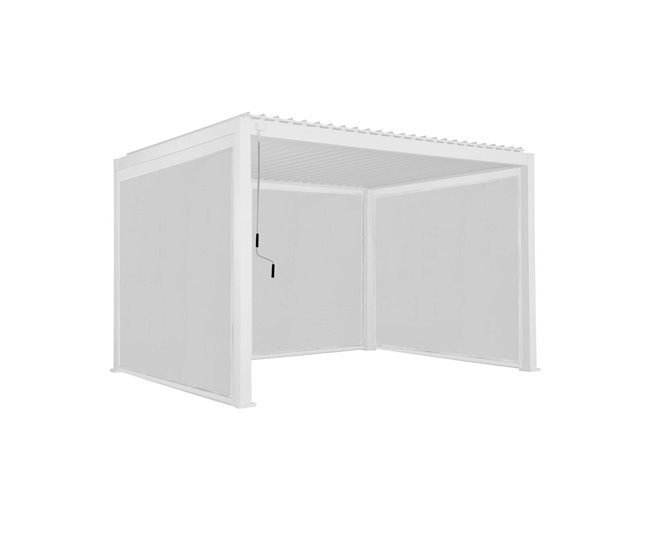 Pérgola bioclimática em alumínio, lâminas orientáveis 400x300 Branco