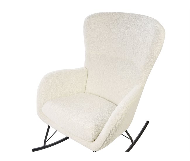 Beliani Poltrona de Baloiço ANASET Creme