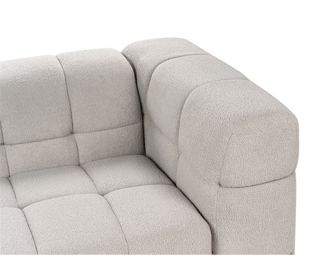 Beliani Sofá de 3 lugares Bouclé MULLOLA Cinza