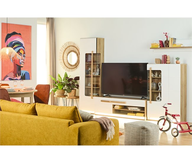 Móvel de TV MONTREAL 1 porta 1 gaveta Branco Brillo