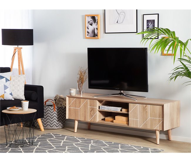 Beliani Mesa de TV FRANKLIN 150 Castanho