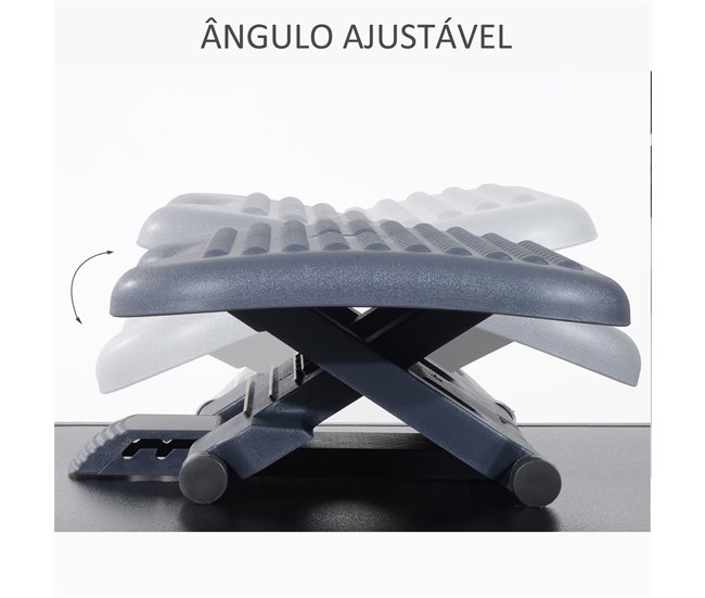 Apoio de pés Plástico HIPS HOMCOM Cinza