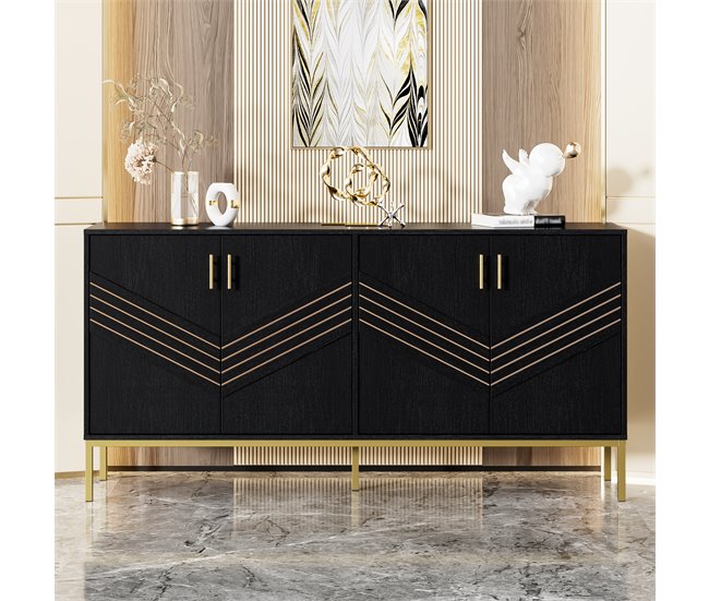 Aparadores 160 Preto/ Madeira