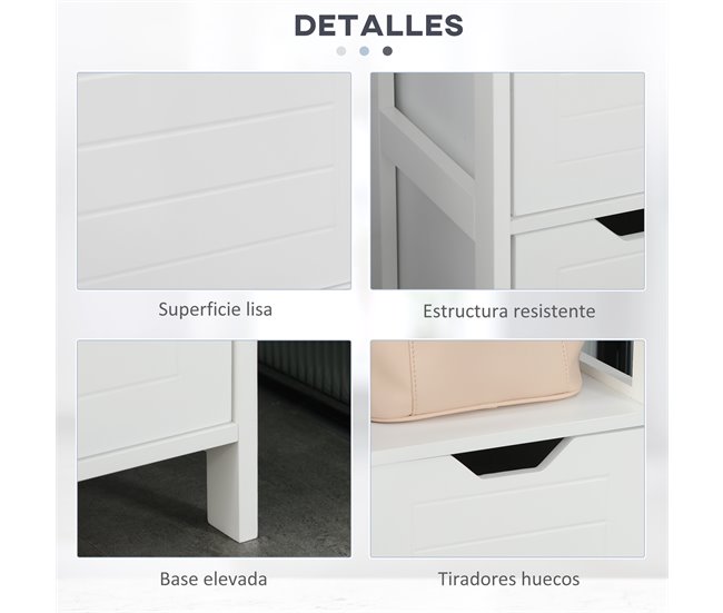Alto Armário de banheiro Placa de MDF kleankin Branco