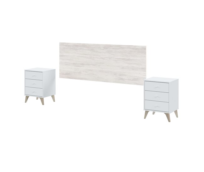 Conjunto de quarto duplo estilo nórdico Branco